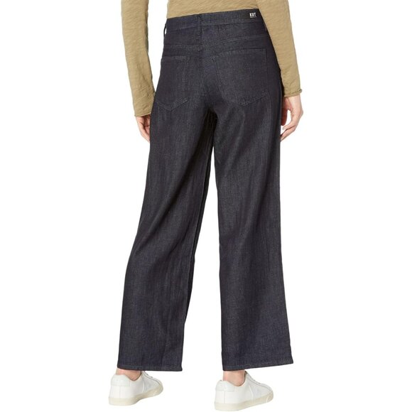 Women Wide Leg Jeans Linen Cotton Five-Pocket Chic Casual Stylish Fit - Picture 2 of 3